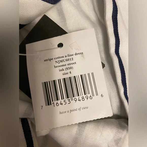 NWT Kate Spade Broom Street Stripe Cotton A-Line Sleeveless Dress - Picture 8 of 12